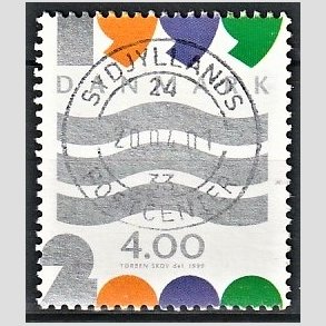 FRIM�RKER DANMARK | 1999 - AFA 1233 - Millennium-frim�rker - 4,00 Kr. Tre b�lgelinier - Pragt Stemplet
