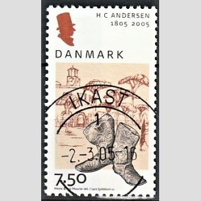 FRIM�RKER DANMARK | 2005 - AFA 1425 - H.C. Andersen - 7,50 Kr. Rejsest�vler - Pragt Stemplet
