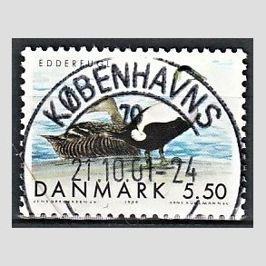 FRIM�RKER DANMARK | 1999 - AFA 1224 - Danske tr�kfugle - 5,50 Kr. Edderfugl - Pragt Stemplet