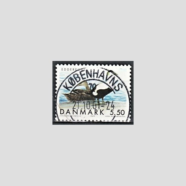 FRIMRKER DANMARK | 1999 - AFA 1224 - Danske trkfugle - 5,50 Kr. Edderfugl - Pragt Stemplet