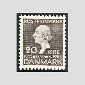 FRIMRKER DANMARK | 1935 - AFA 227 - H. C. Andersen 20 re gr - Postfrisk