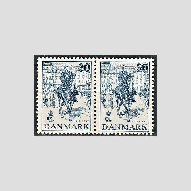 FRIMRKER DANMARK | 1937 - AFA 242 - Chr. X 25 re jubilum 30 re bl i par - Postfrisk