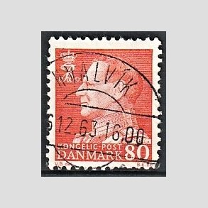 FRIMRKER DANMARK | 1961-62 - AFA 400 - Fr. IX 80 re orangegul - Lux Stemplet 