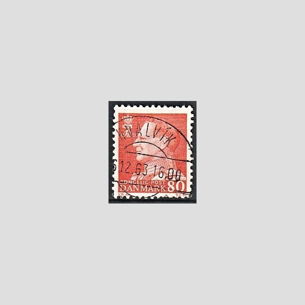 FRIMRKER DANMARK | 1961-62 - AFA 400 - Fr. IX 80 re orangegul - Lux Stemplet "HVALVIK"" Frerne