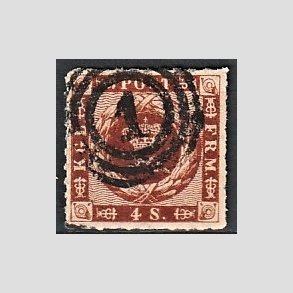 FRIMRKER DANMARK | 1863 - AFA 9 - 4 Skilling brun - Stemplet
