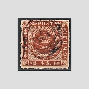 FRIMRKER DANMARK | 1863 - AFA 9 - 4 Skilling brun - Stemplet