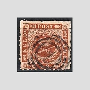 FRIMRKER DANMARK | 1863 - AFA 9 - 4 Skilling brun - Stemplet