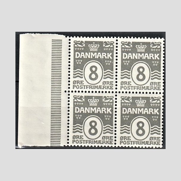 FRIMRKER DANMARK | 1921-22 - AFA 123 - Blgelinie 8 re gr i Fire-blok - Postfrisk