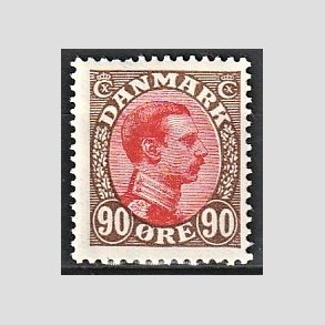FRIMRKER DANMARK | 1918-20 - AFA 109 - Chr. X 90 re brun/rd - Postfrisk