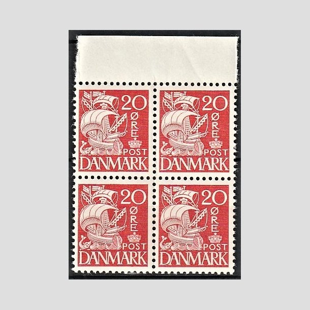 FRIMRKER DANMARK | 1940 - AFA 258 - Karavel 20 re rd Type II i 4-blok - Postfrisk