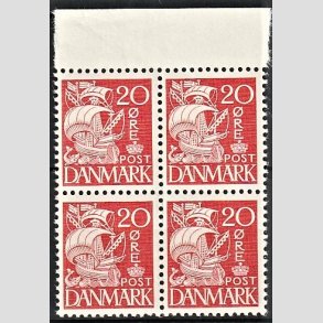 FRIMRKER DANMARK | 1940 - AFA 258 - Karavel 20 re rd Type II i 4-blok - Postfrisk