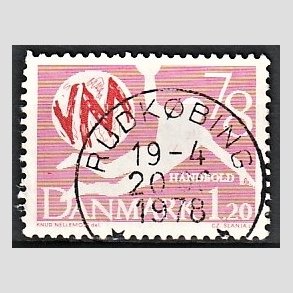 FRIM�RKER DANMARK | 1978 - AFA 651 - WM i h�ndbold - 1,20 Kr. r�d - Pragt Stemplet