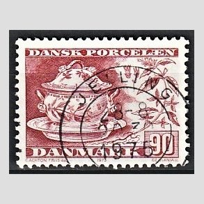 FRIM�RKER DANMARK | 1975 - AFA 589 - Dansk porcel�n - 90 �re r�d - Pragt Stemplet