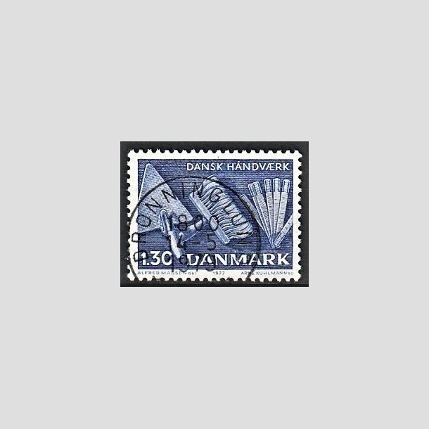 FRIMRKER DANMARK | 1977 - AFA 643 - Dansk hndvrk - 1,30 Kr. bl - Pragt Stemplet