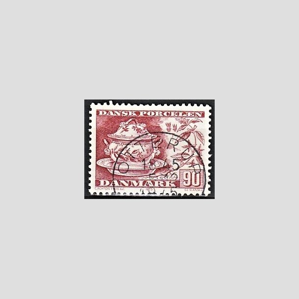 FRIMRKER DANMARK | 1975 - AFA 589 - Dansk porceln - 90 re rd - Pragt Stemplet Otterup