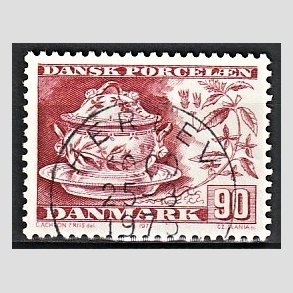 FRIM�RKER DANMARK | 1975 - AFA 589 - Dansk porcel�n - 90 �re r�d - Pragt Stemplet