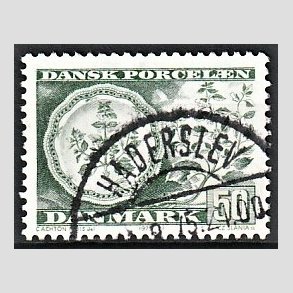 FRIM�RKER DANMARK | 1975 - AFA 588 - Dansk porcel�n - 50 �re gr�n - Pragt Stemplet