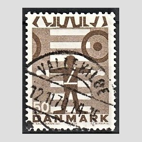 FRIMRKER DANMARK | 1970 - AFA 494 - Trafiksikkerhed - 50 re brun - Pragt Stemplet Vallekilde