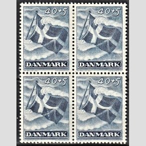 FRIMRKER DANMARK | 1947 - AFA 301 - Modstandsbevgelsen - 40 + 5 re bl i 4-blok - Postfrisk