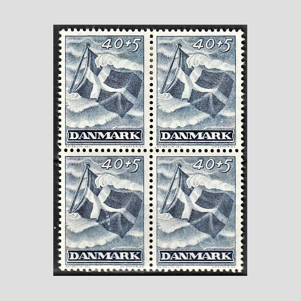 FRIMRKER DANMARK | 1947 - AFA 301 - Modstandsbevgelsen - 40 + 5 re bl i 4-blok - Postfrisk