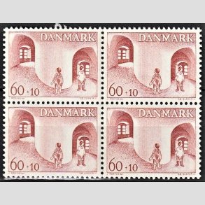 FRIMRKER DANMARK | 1968 - AFA 472 - Brnesagen Grnland - 60 + 10 re brunrd i 4-blok - Postfrisk