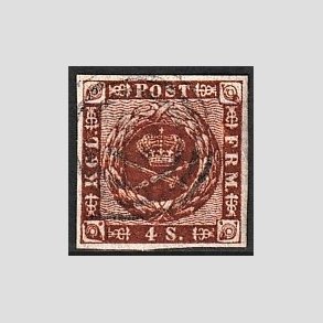 FRIMRKER DANMARK | 1858-62 - AFA 7 - 4 Skilling brun - Stemplet