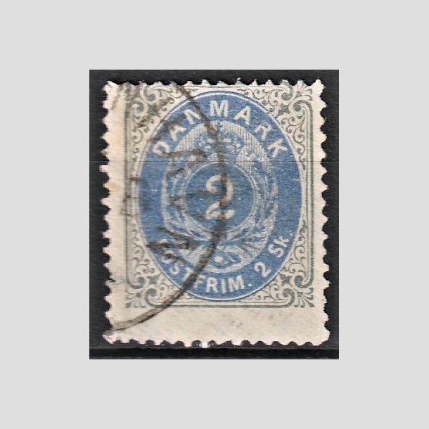 FRIMRKER DANMARK | 1871-74 - AFA 16 - 2 Skilling gr/bl - Stemplet