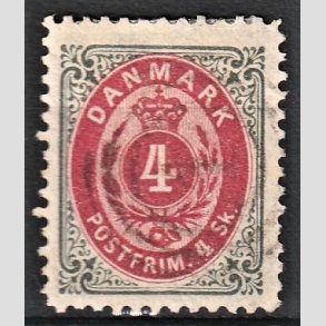 FRIMRKER DANMARK | 1870-71 - AFA 18A - 4 Skilling gr/karminrosa - Stemplet