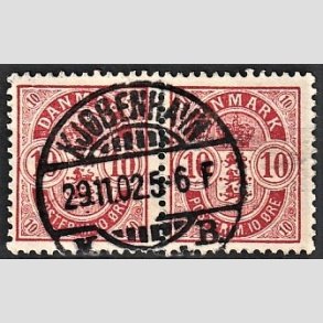 FRIMRKER DANMARK | 1895 - AFA 35B - 10 re rd i par - Pragt Stemplet
