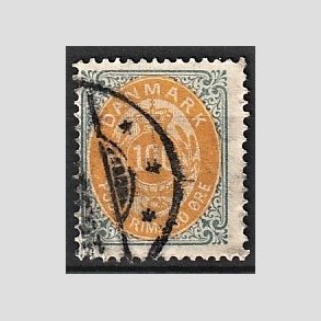 FRIM�RKER DANMARK | 1875 - AFA 31 - 100 �re gr�/gul - Stemplet 