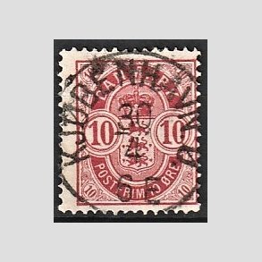 FRIM�RKER DANMARK | 1884-85 - AFA 35 - 10 �re r�d - Lux Stemplet 