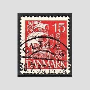 FRIM�RKER DANMARK | 1927 - AFA 169 - Karavel 15 �re r�d - Lux Stemplet 