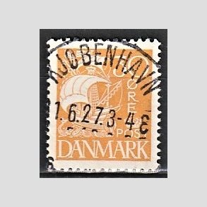 FRIM�RKER DANMARK | 1927 - AFA 172 - Karavel 30 �re gul - Lux Stemplet