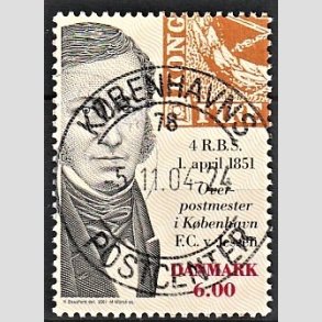 FRIMRKER DANMARK | 2001 - AFA 1278 - Frimrket 150 r - 6,00 Kr. flerfarvet - Pragt Stemplet