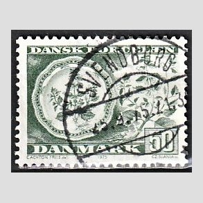 FRIM�RKER DANMARK | 1975 - AFA 588 - Dansk porcel�n - 50 �re gr�n - Pragt Stemplet Svendborg