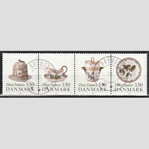 FRIMRKER DANMARK | 1990 - AFA 966-69 - Flora Danica 200 r - 3,50 Kr. i sammentryk flerfarvet - Pragt Stemplet