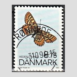 FRIM�RKER DANMARK | 1993 - AFA 1039 - Sommerfugle - 8,75 Kr. flerfarvet - Pragt Stemplet