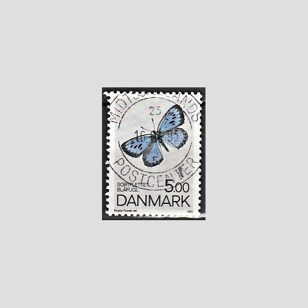 FRIMRKER DANMARK | 1993 - AFA 1038 - Danske sommerfugle - 5,00 Kr. flerfarvet - Pragt Stemplet