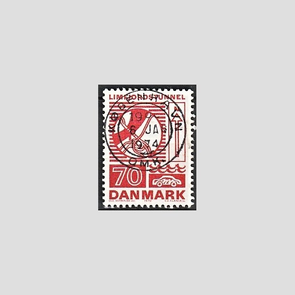 FRIMRKER DANMARK | 1972 - AFA 536 - Trafiktekniske anlg - 70 re rd - Pragt Stemplet
