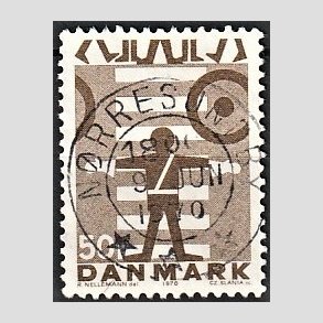 FRIMRKER DANMARK | 1970 - AFA 494 - Trafiksikkerhed - 50 re brun - Pragt Stemplet