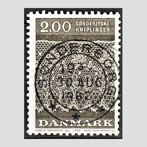 FRIM�RKER DANMARK | 1980 - AFA 713 - S�nderjyske kniplinger - 2,00 Kr. gr�brun - Pragt Stemplet S�nderborg