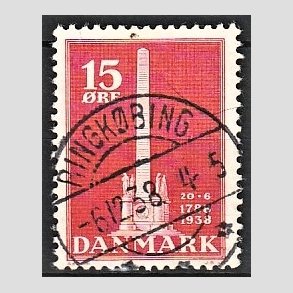 FRIM�RKER DANMARK | 1938 - AFA 244 - Stavnsb�ndet 15 �re r�d - Lux Stemplet