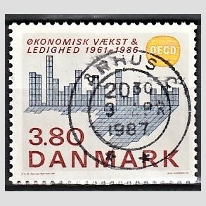 FRIM�RKER DANMARK | 1986 - AFA 875 - OEDC 25 �r - 3,80 Kr. flerfarvet - Pragt Stemplet