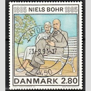 FRIMRKER DANMARK | 1985 - AFA 842 - Niels Bohr - 2,80 Kr. flerfarvet - Pragt Stemplet