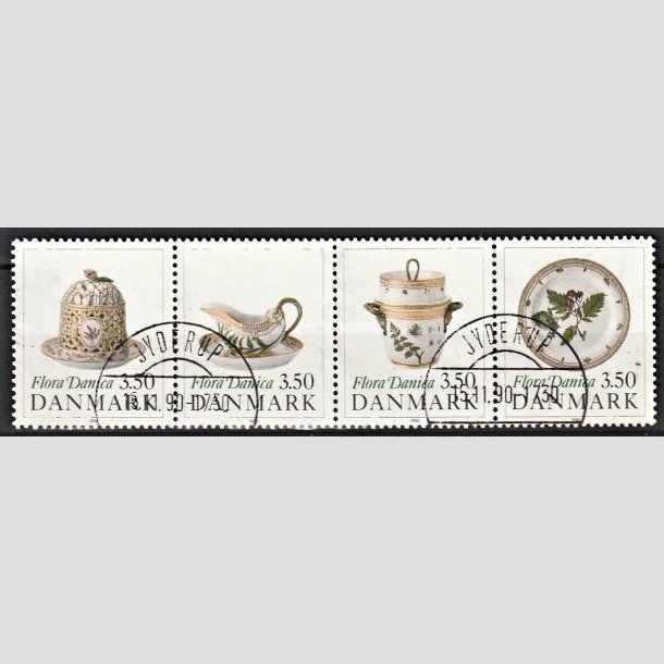 FRIMRKER DANMARK | 1990 - AFA 966-69 - Flora Danica 200 r - 3,50 Kr. i sammentryk flerfarvet - Pragt Stemplet