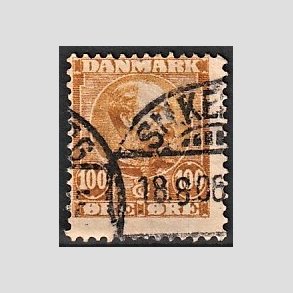 FRIMRKER DANMARK | 1904-05 - AFA 51 - Chr. IX 100 re gulbrun - Stemplet