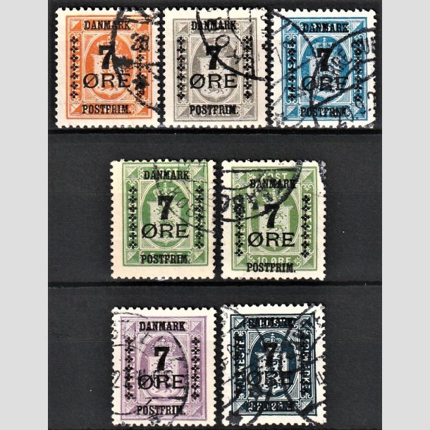 FRIMRKER DANMARK | 1926 - AFA  160-166 - 7 res Provisorier i komplet st - Stemplet