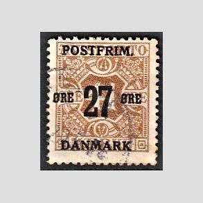 FRIMRKER DANMARK | 1918 - AFA 93 - 27 re/41 re brun provisorium - Stemplet