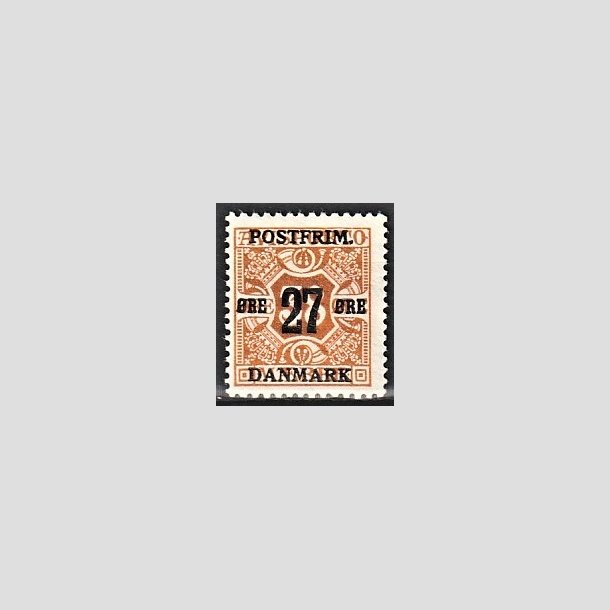 FRIMRKER DANMARK | 1918 - AFA 92 - 27 re/38 re orange - Postfrisk