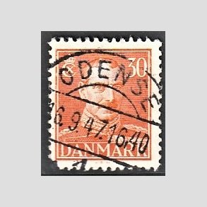 FRIMRKER DANMARK | 1942-44 - AFA 278 - Chr. X 30 re orange - Lux Stemplet